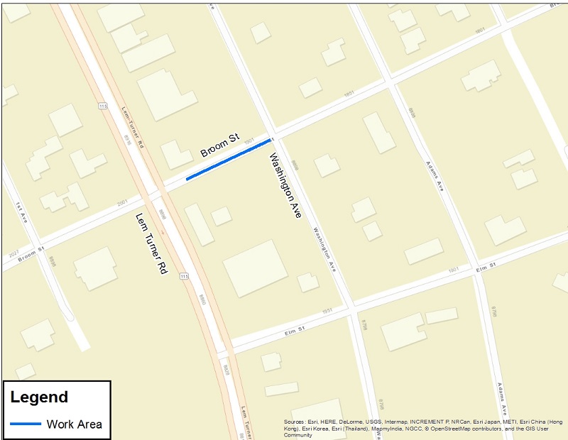 Broom Street WMIP - Map of Work Area